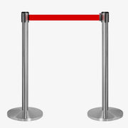 Coppia Colonnine Segnapercorso acciaio nastro 3 M - Bianco