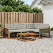 Set di divani da esterno 5 pcs Naturale e Grigio Chiaro 3381403