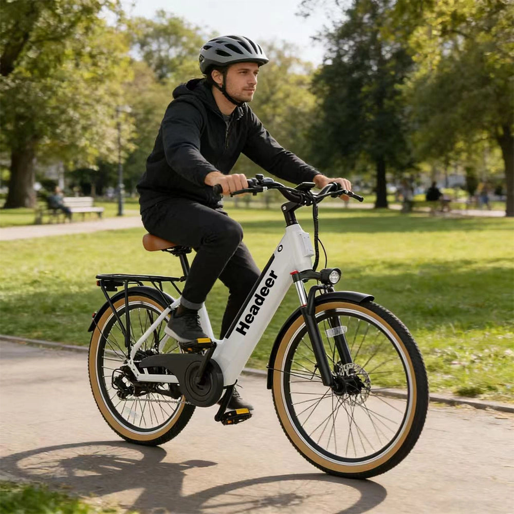 Bici Elettrica Donna 26" Retro 250W Conforme UE,Batteria 48V 11,5Ah Rimovibile,Shimano 7 Marce,Forcella Ammortizzata,3 Modalit¨¤,Urbana Autonomia 80km