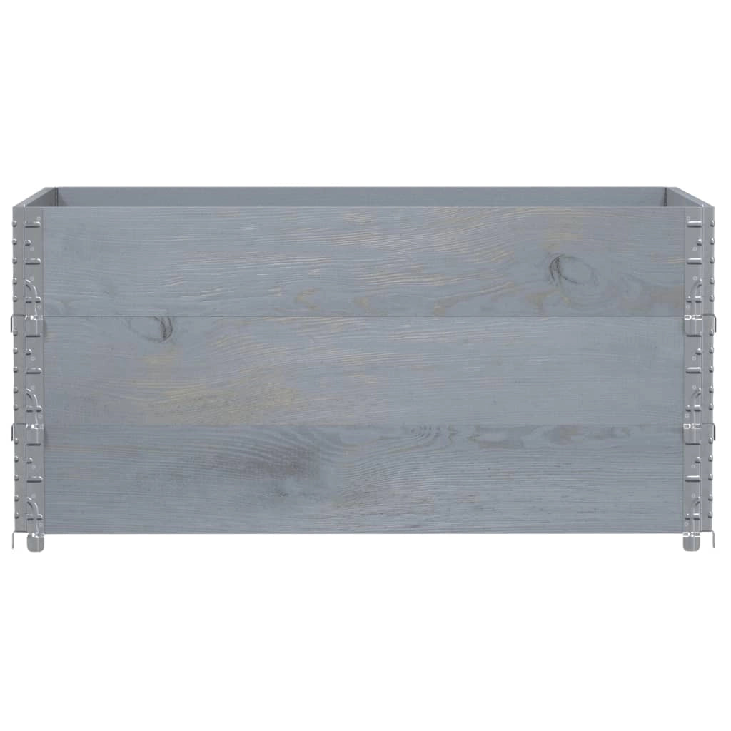 Vassoio per fioriera aiuola rialzata piante fiori terrazza giardino 120 x 80 cm legno massello di pino grigio 02_0037405