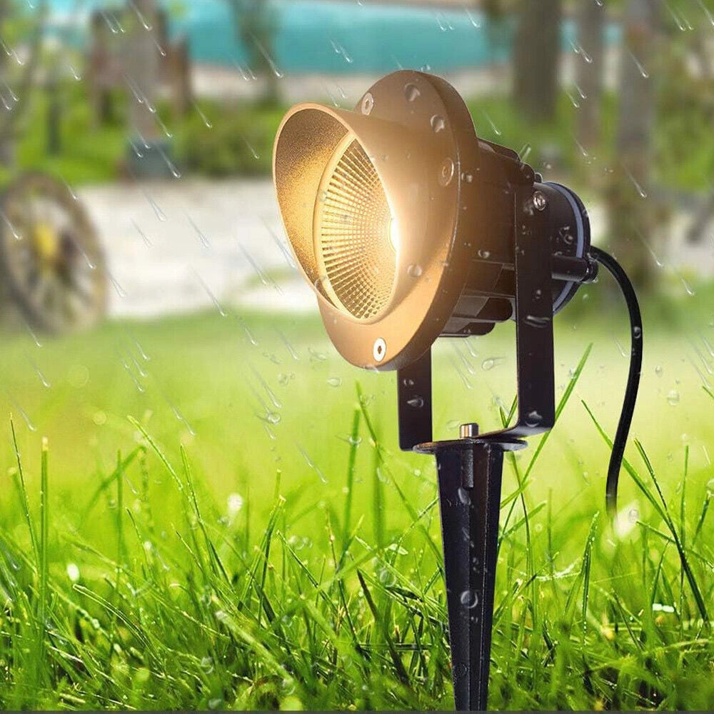 Trade Shop - Faretto Esterno Da Giardino Doppia Istallazione Con Picchetto Staffa Gu10 Ip65 Et-01 - Grigio