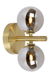 Applique Lucide Tycho 2 luci G9 28W ottone vetro fumé