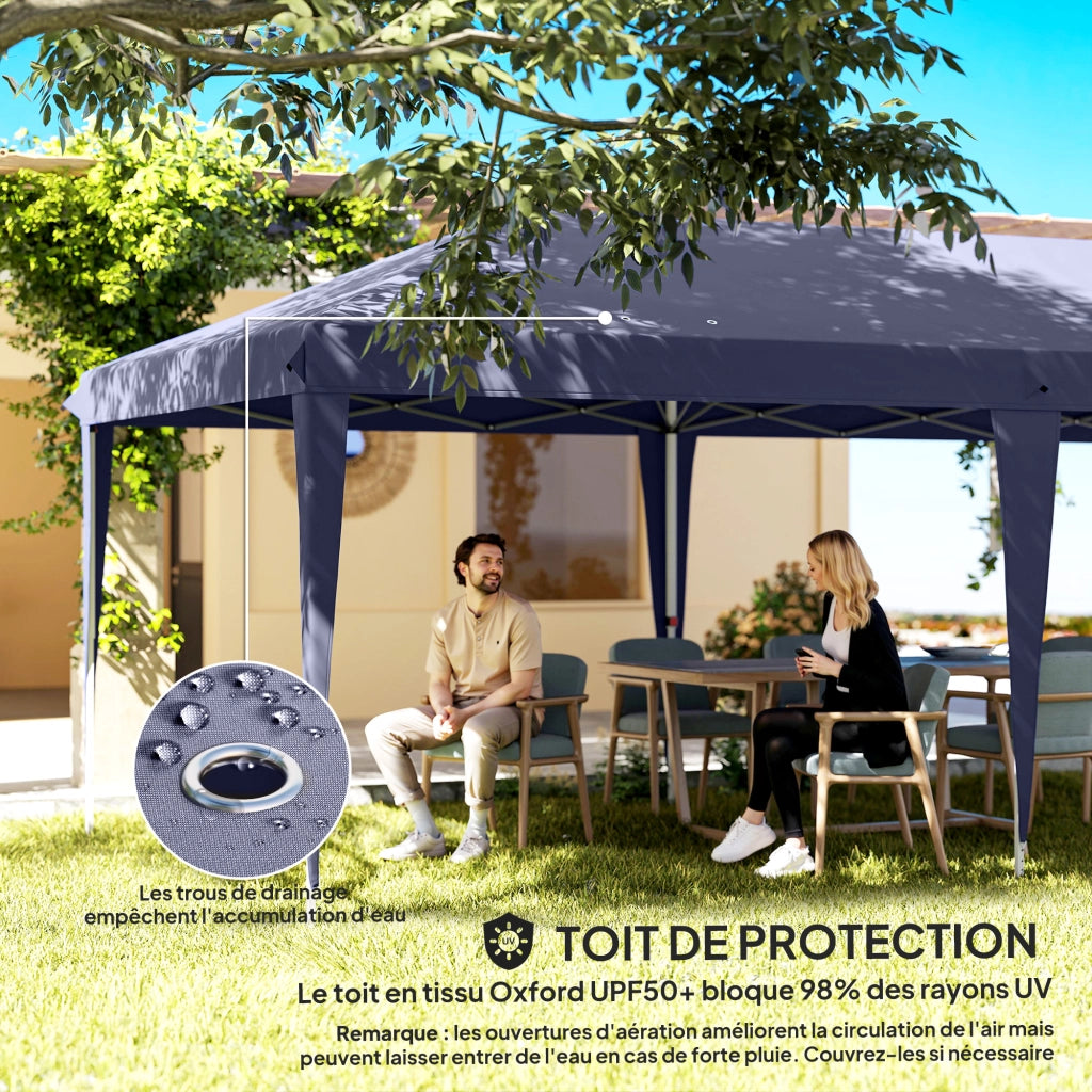 Gazebo pieghevole impermeabile ¨C zephmum ¨C 6x3x2.7 m con 4 pareti e finestre