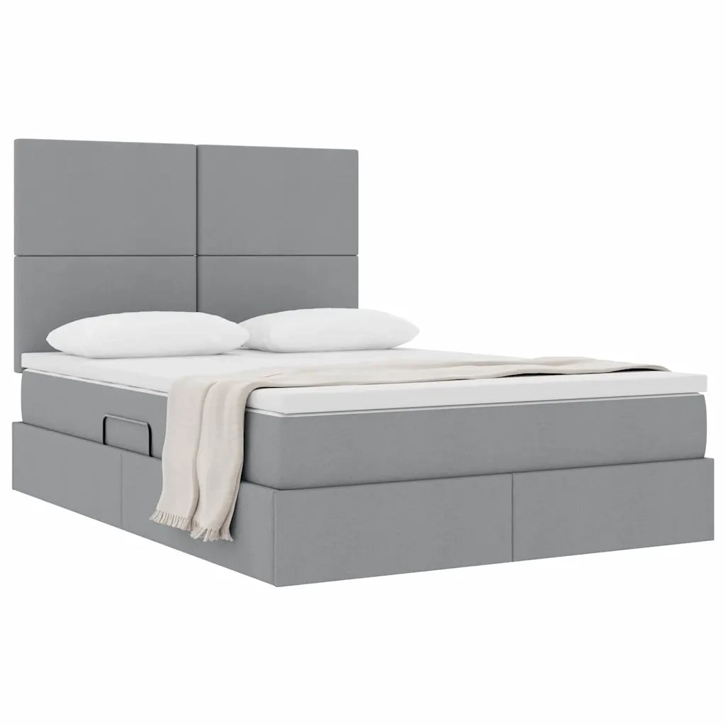 Letto con contenitore e materasso Grigio chiaro 140 x 190 cm 3371715