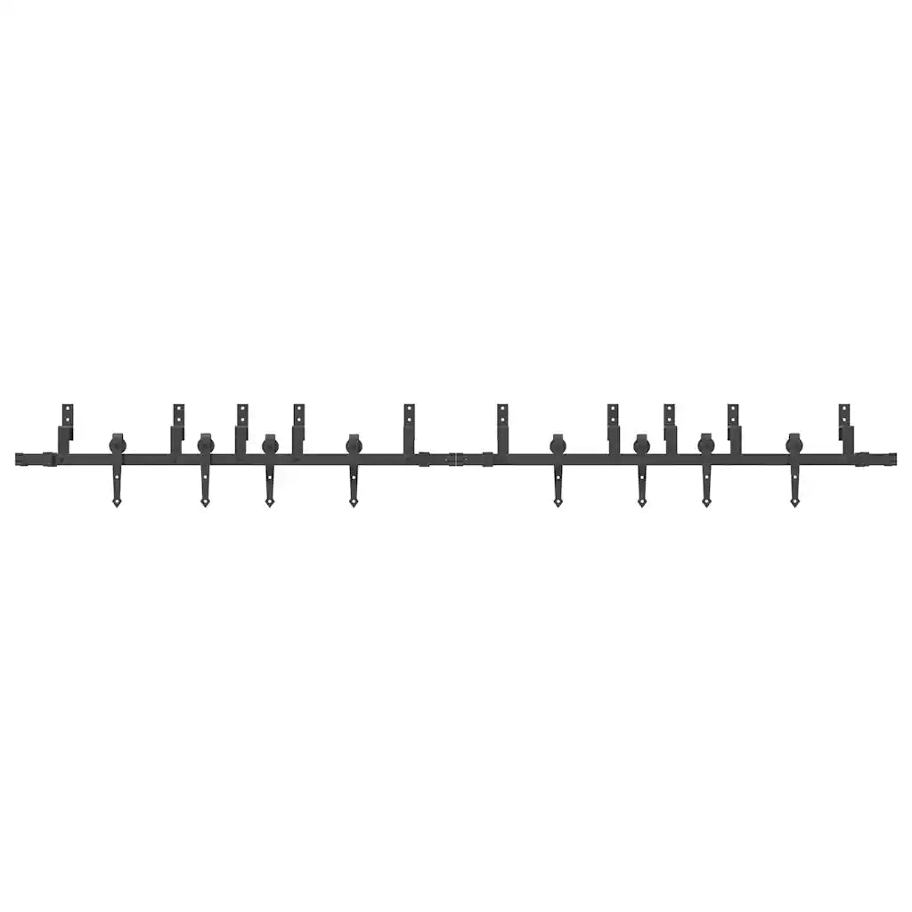 Kit di Binari per Porte Scorrevoli 305 cm Acciaio Nero 3295745