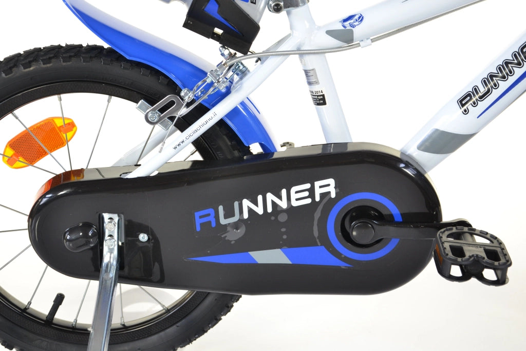 SCH RUNNER 16", bicicletta per bambini, adatta a bambini tra i 5 e i 7 anni, per altezza tra 105 e 135 cm, con campanell