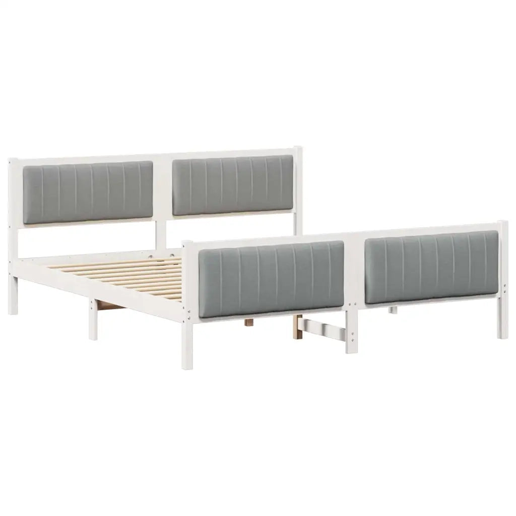 Struttura del Letto Bianco e grigio chiaro 180 x 200 cm 3394307