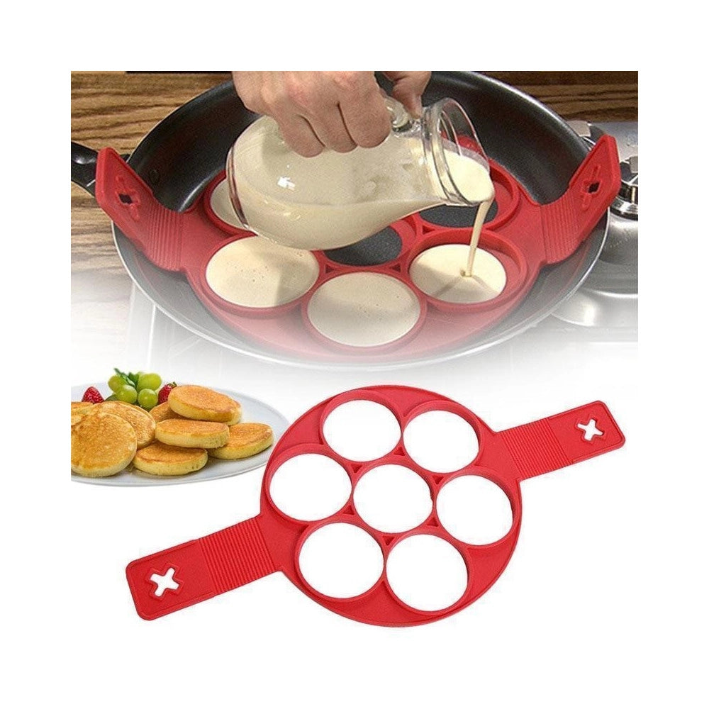 Trade Shop - Stampo In Silicone Per Pancakes Cucina Frittelle Antiaderente Padella Omelette -