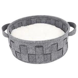 Cestino - M PETS - Feltro riciclato ECO - 40 x 40 x 15 cm - Comodo - Cuscino morbido - Maniglie integrate