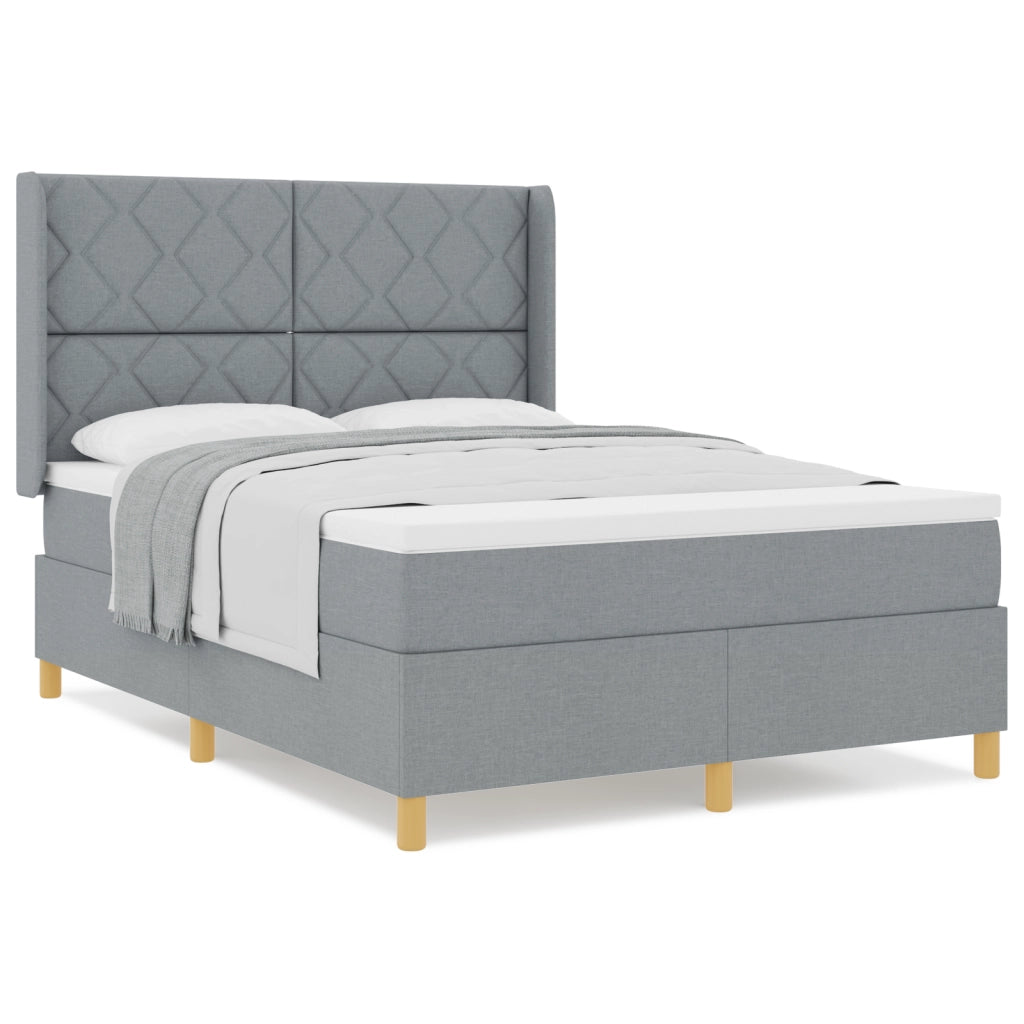 Letto a doghe  con materasso Grigio chiaro 160x200 cm Tessuto