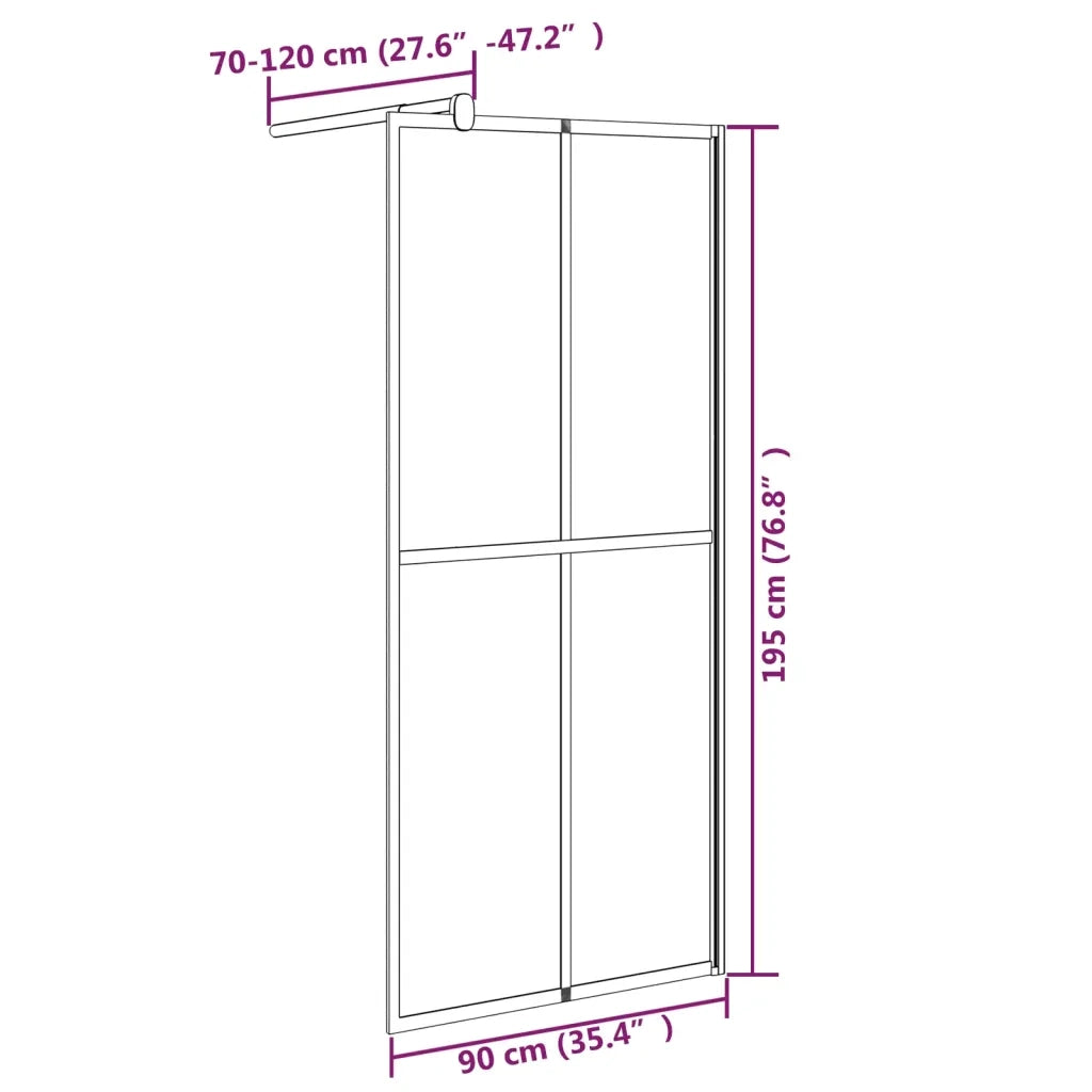 Cabina Doccia 90x195 cm Vetro Temperato Scuro cod mxl 50738