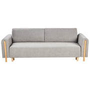 Divano letto in tessuto grigio Rivestito con meccanismo Click-Clack Sleeper con contenitore Stile minimalista con braccioli