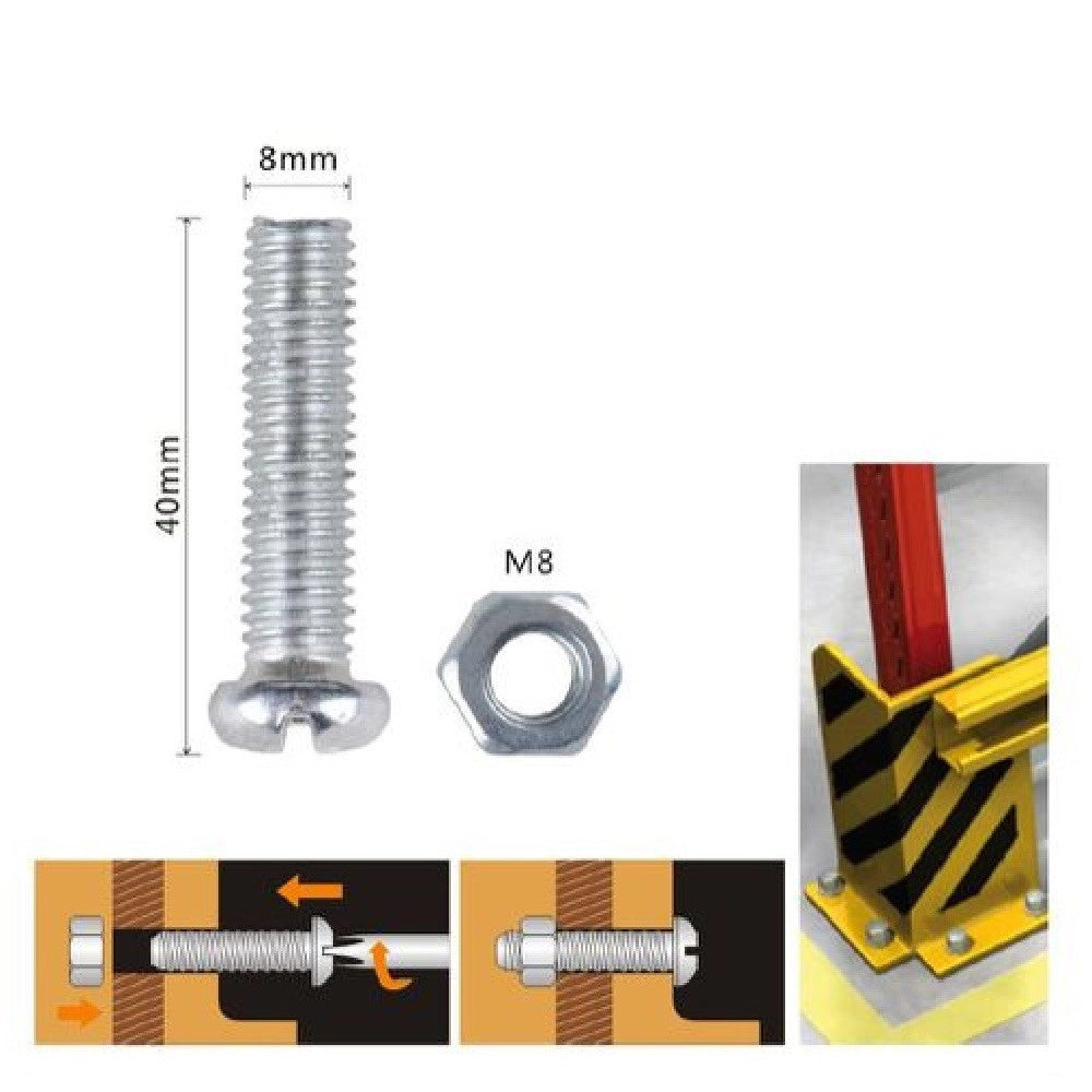 Trade Shop - Set 4pz Viti Vite Testa A Croce Tonda 8 X 40mm Con Dadi Dado Esagonale M8 90986 -