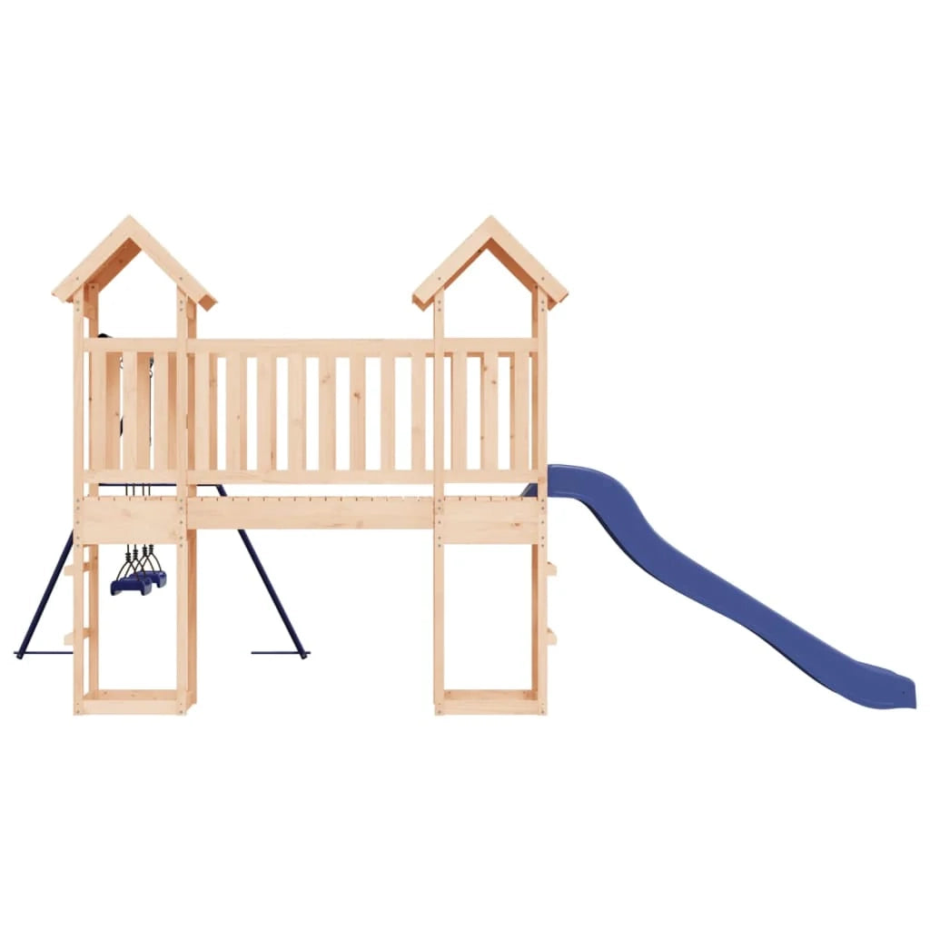 Altalene per parco giochi all'aperto scivolo altalene robuste giochi da giardino 308 x 461 x 207 cm legno di pino massiccio 02_0004810