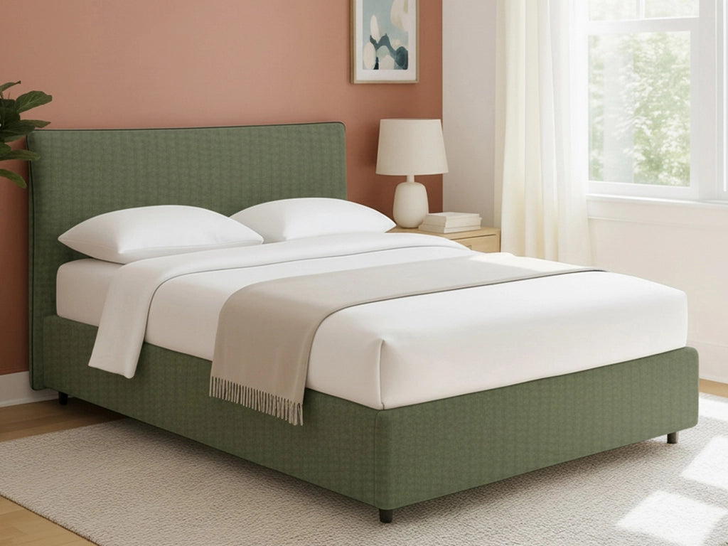 Crewe, Letto Matrimoniale Sfoderabile Made in Italy, Verde