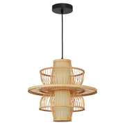 Lampada a sospensione rattan naturale nero E27 Astra