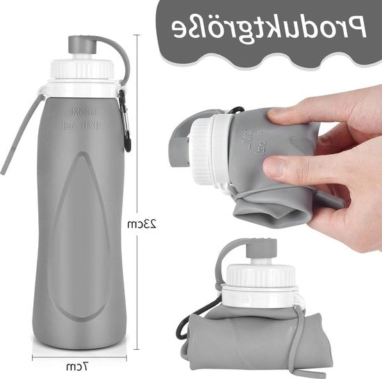 Bottiglia da 500 ml riutilizzabile 4 pezzi - Ossidiana per allenamento all'aperto fitness bicicletta grigio