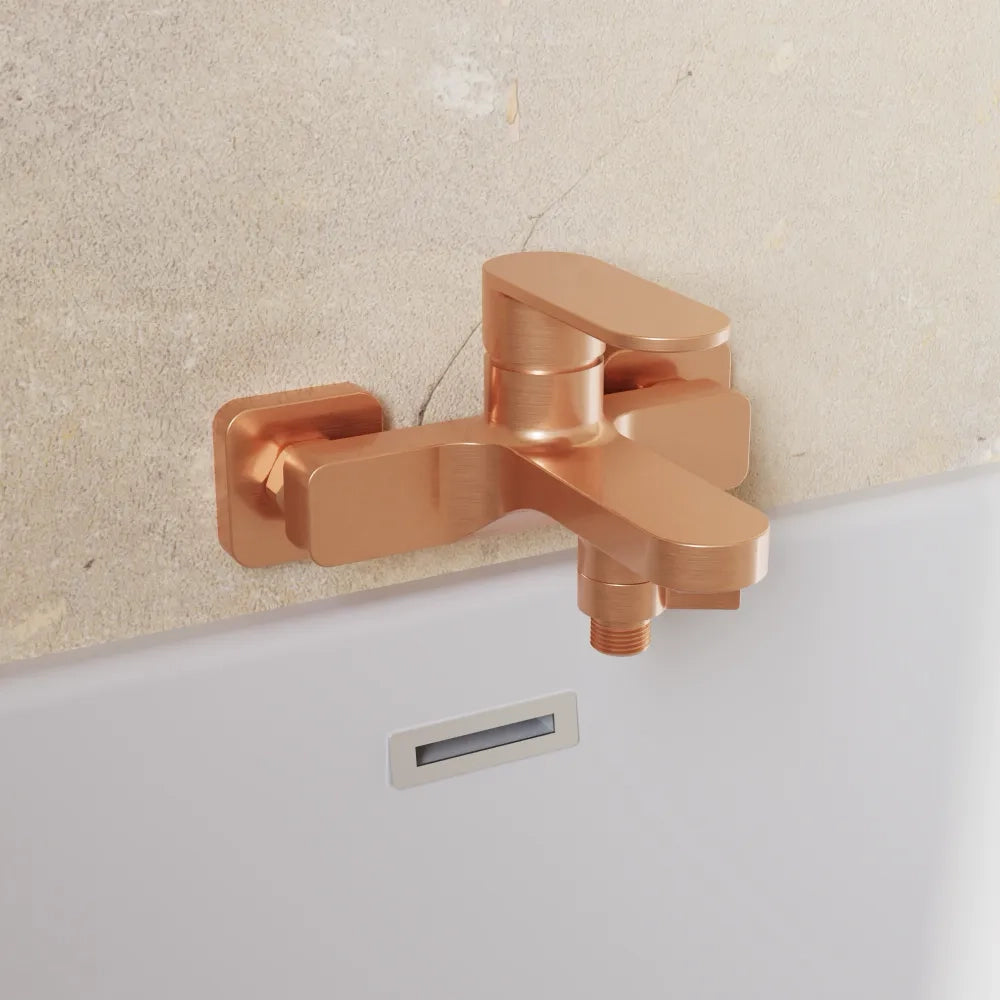 Set miscelatori lavabo 13cm bidet miscelatore esterno vasca rame spazzolato | Margot