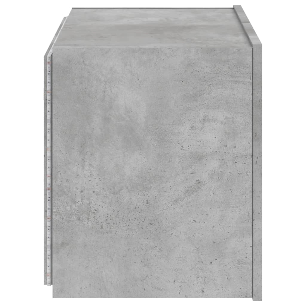 Mobile TV multimediale scaffale TV credenza mobile TV sala da pranzo soggiorno camera da letto montaggio a parete con luci LED 60 x 35 x 41 cm grigio 02_0027905