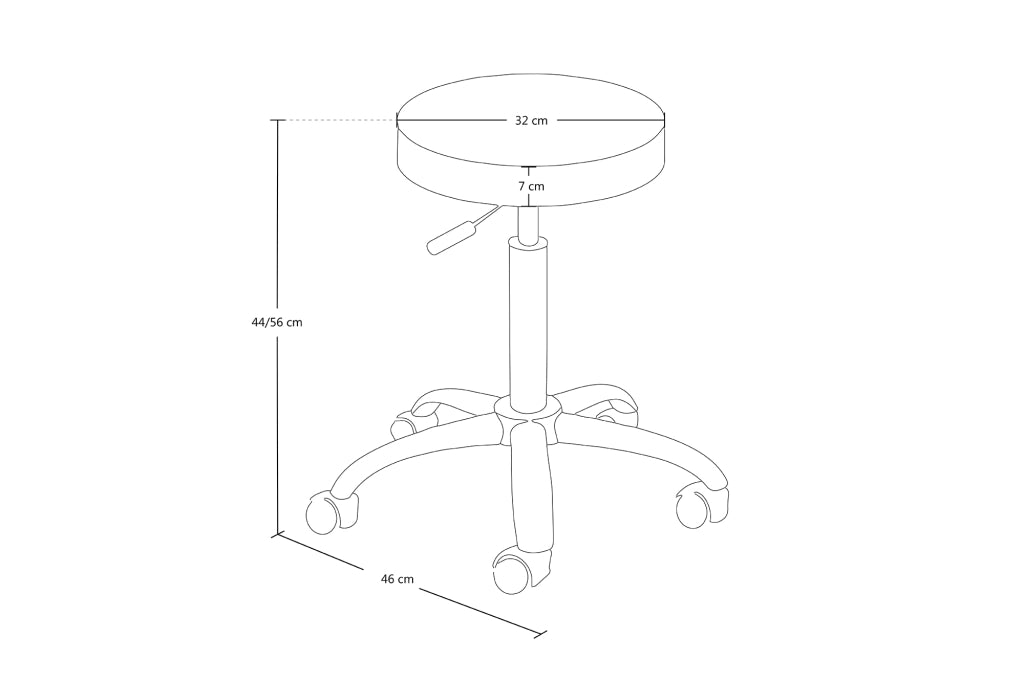 Sgabello professionale estetista in ecopelle, sgabello da ufficio mod. Alvin SG10EAL