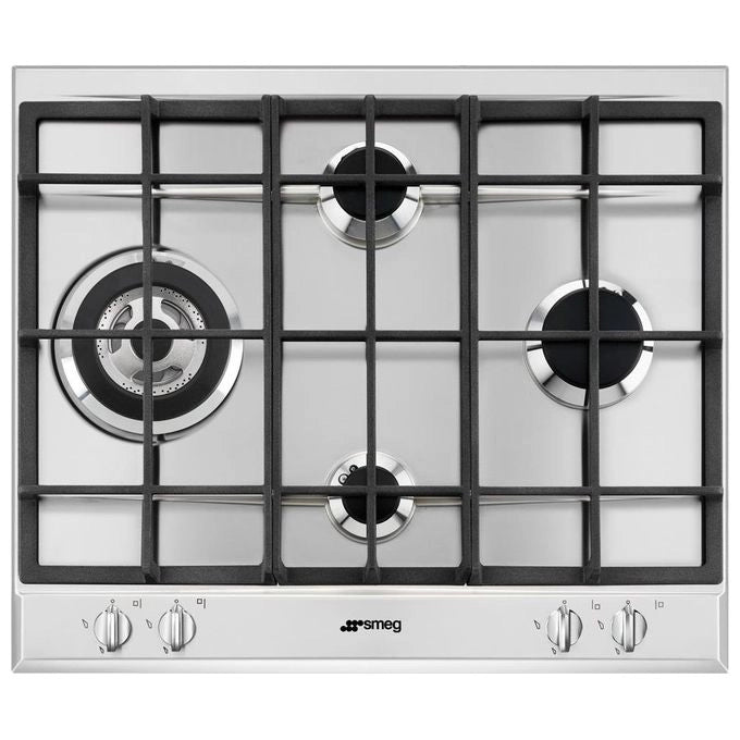 Smeg P261XGH piano cottura Acciaio inox Da incasso 60 cm Gas 4 Fornello(i)