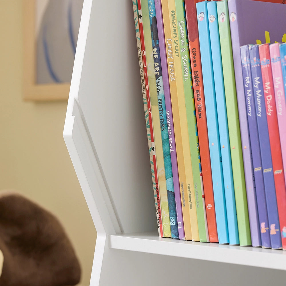 SoBuy Libreria Montessoriana per Bambini Scaffale Portagiochi con 9 Scomparti Aperti Libreria da Terra per Cameretta 95x34x105 cm Bianco KMB120-W