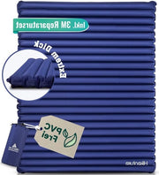 Matrimoniale Soffietta per 2 persone ultraleggera gonfiabile per campeggio e trekking, con pompa, in formato compatto, per viaggi outdoor, blu marino, con tasca per pompa XL