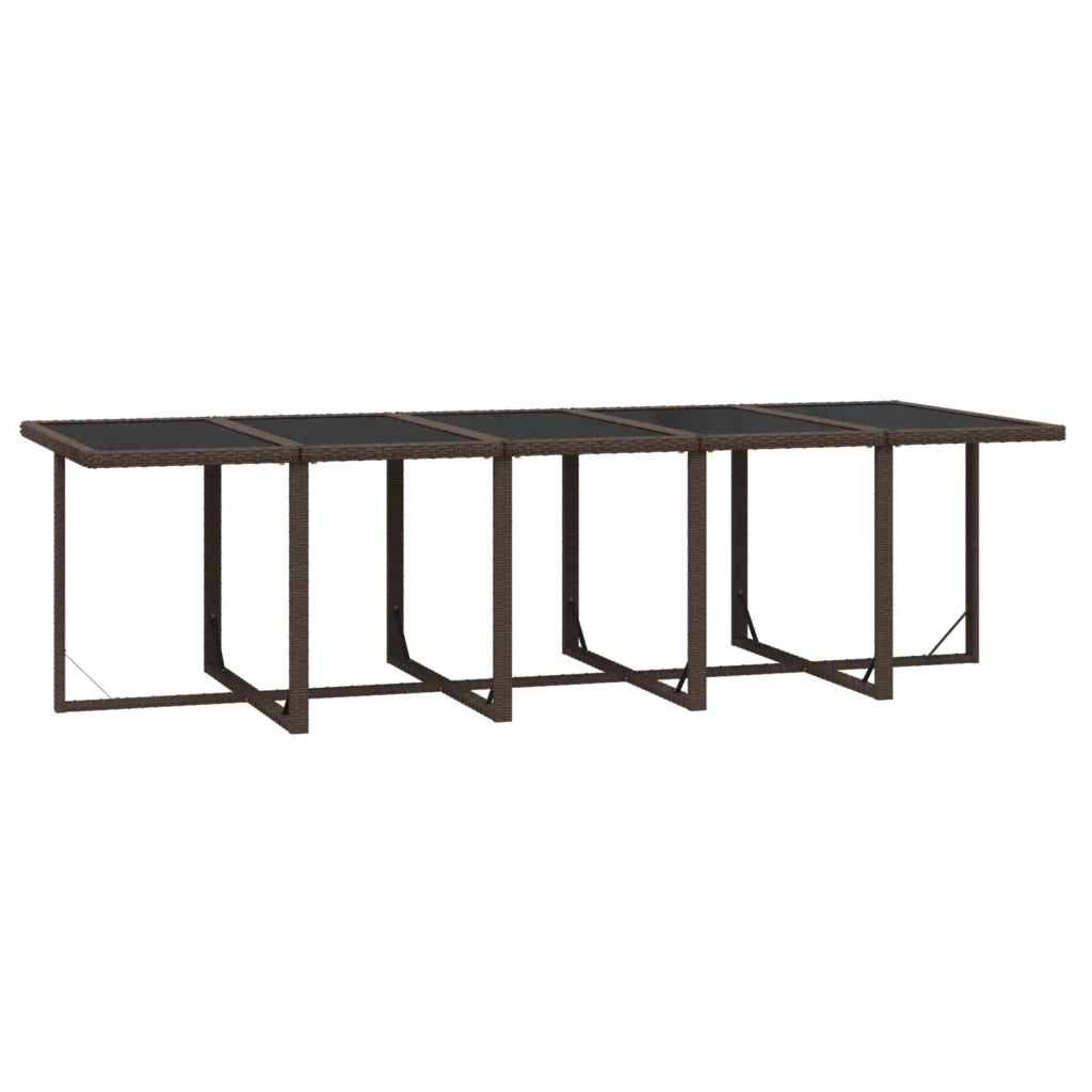 Set da Pranzo Giardino 15 pz con Cuscini in Polyrattan Marrone 3095594