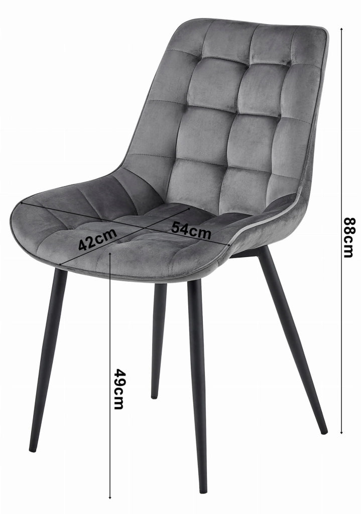Sedia VALORA BERA - Velluto verde scuro con gambe nere x 3