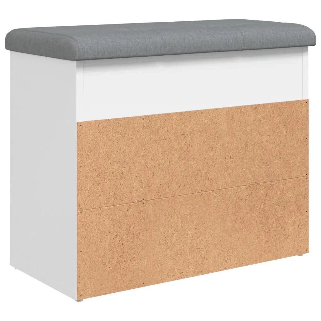 Panca Porta Scarpe Bianca 62x32x50 cm in Legno Multistrato