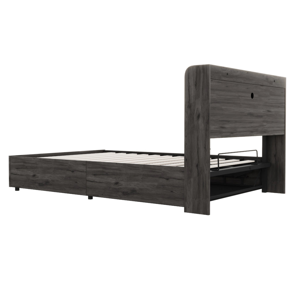 Letto multifunzione 140x200 cm con vano idraulico e USB