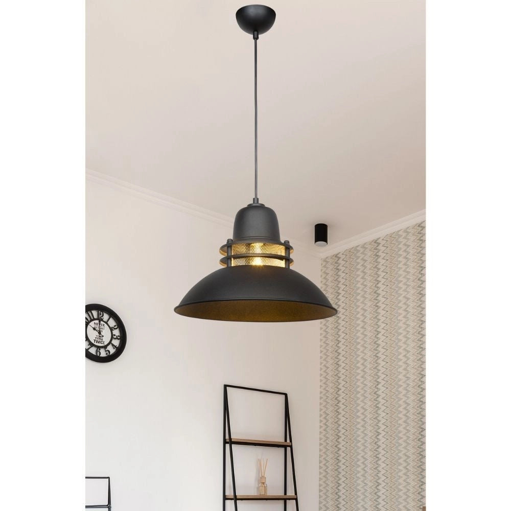 Lampada a sospensione stile industriale Tibet ASZ0871 colore nero