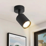 ZMH Faretto da soffitto Moderni GU10 Orientabile 350° a Parete Nero 1 Lampada per Corridoio Senza Lampadina