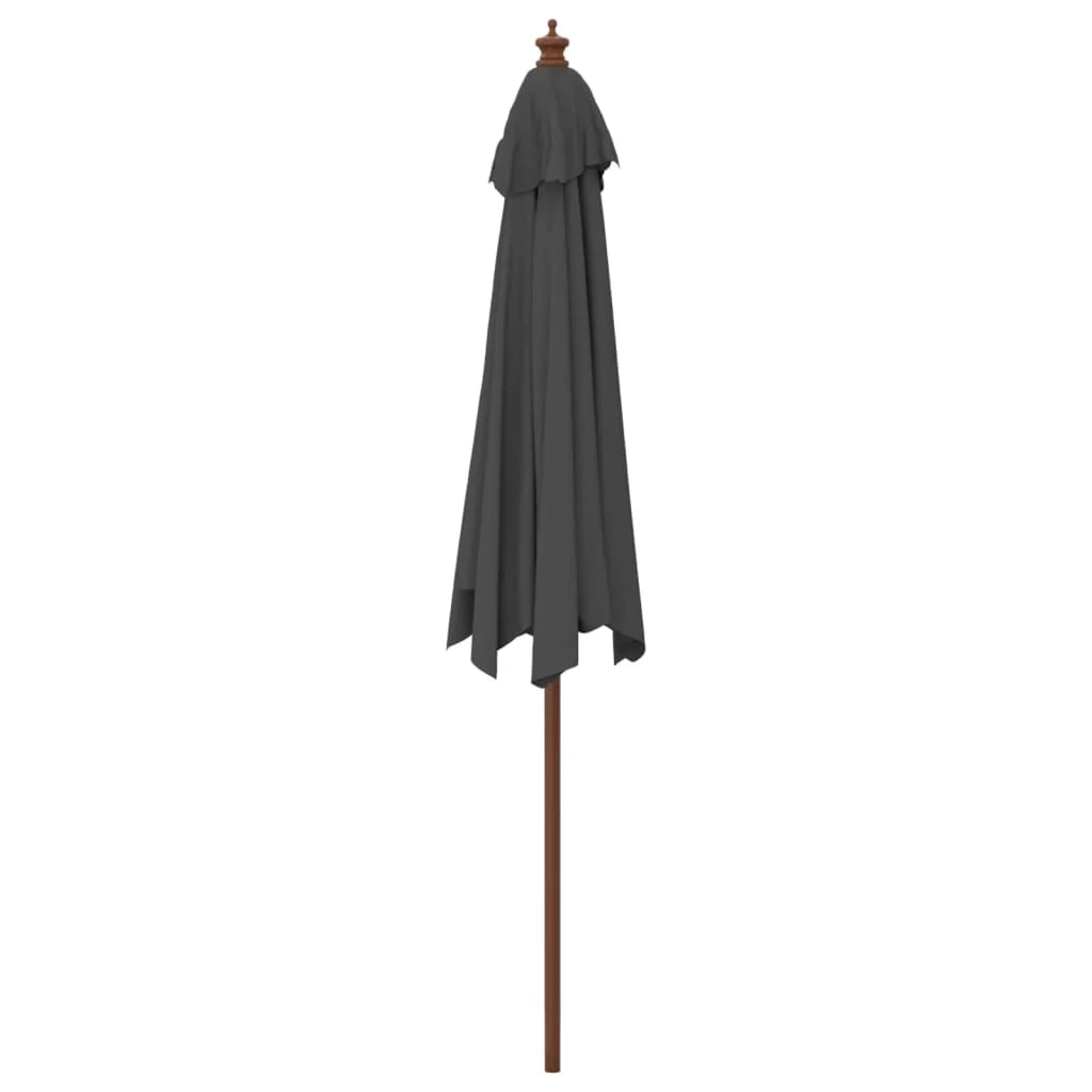 Ombrellone da giardino con palo in legno 299 x 240 cm antracite 02_0008334