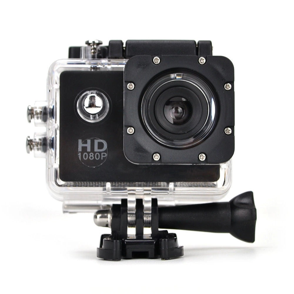 Trade Shop - Action Cam Full Hd 1080p Con Custodia Impermeabile Subacqueo Sport Camera Kit -