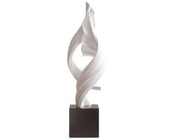 Scultura decorativa astratta, elegante opera d'arte per la decorazione domestica, utilizzata per la decorazione di punti centrali in casa e in ufficio, 32,3 cm alto (bianco)