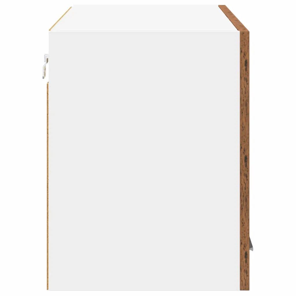 Armadio pensile con porta Legno Antico e Bianco 80 x 31 x 40 cm