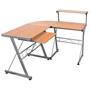 Scrivania angolare per computer/postazione di lavoro/tavolo da studio/scrivania per computer/tavolo da studio 132 x 112 x 99 cm legno ingegnerizzato marrone 02_0023731