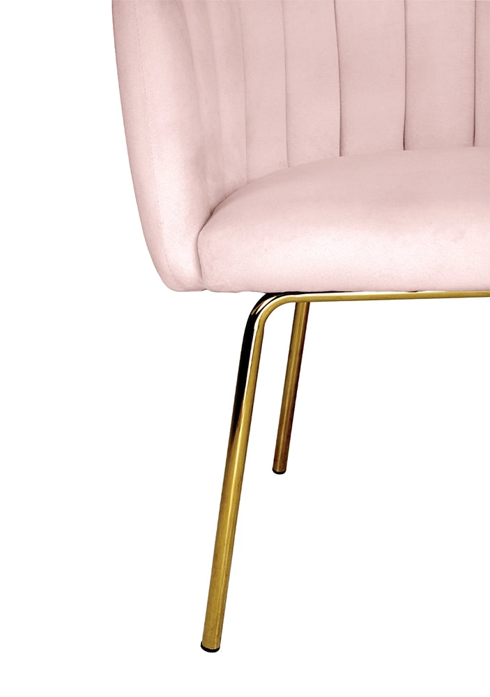 Poltrona conchiglia in velluto rosa poltroncina vintage – Perla - SDPL19PEPD
