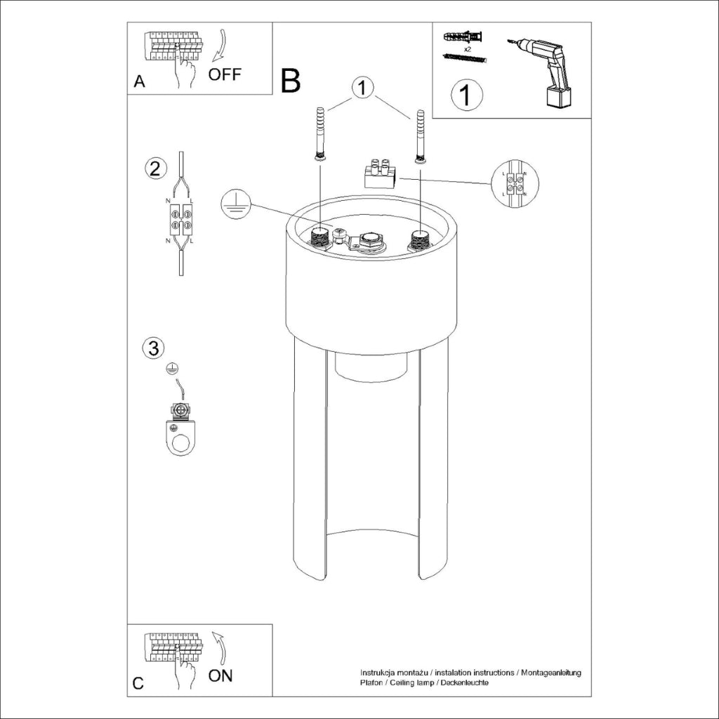 Spot soffitto rotondo bianco Ø10 orientabile E27 Pure Lume
