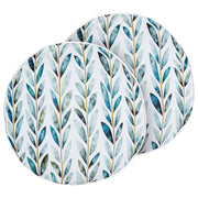 Set di 2 cuscini da giardino in poliestere bianco e verde ⌀ 40 cm Motivo a foglie quadrate Design moderno Cuscino decorativo