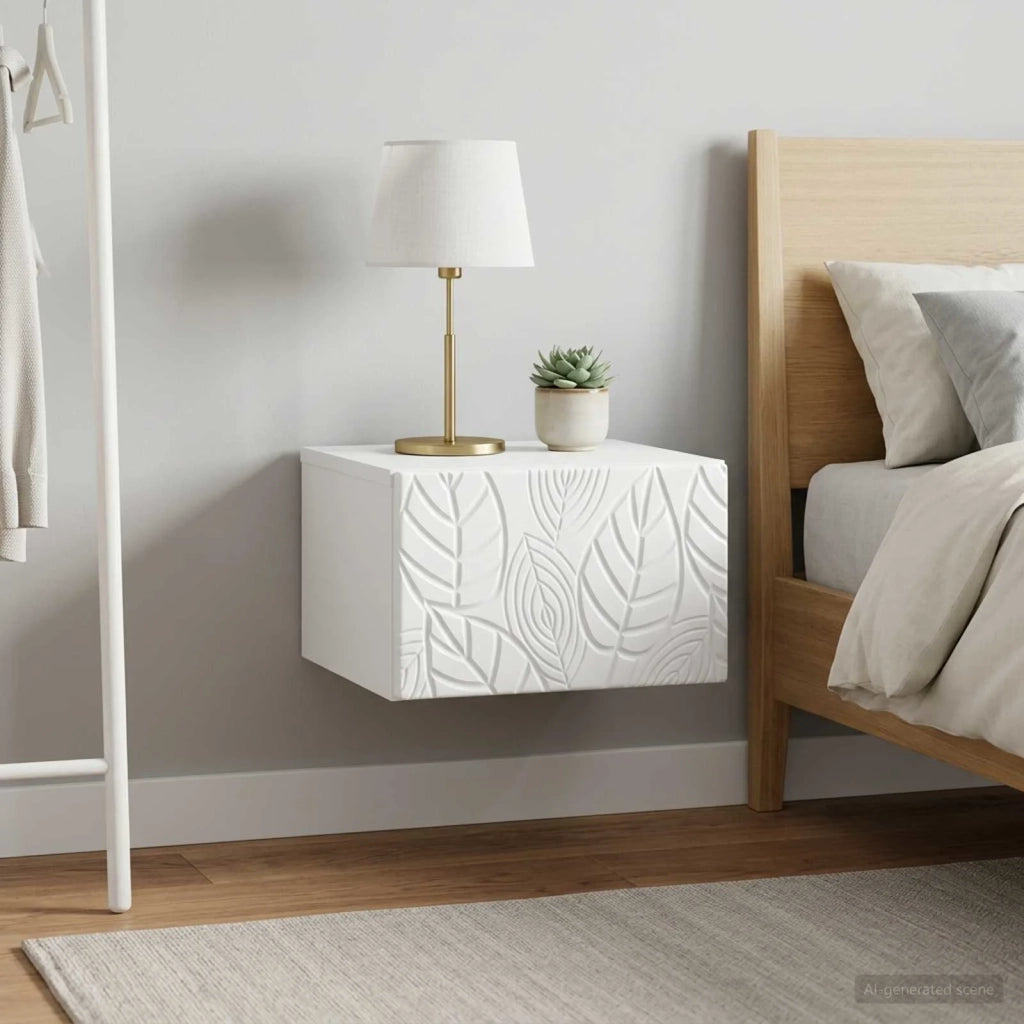 Tavolino da Parete Laterale 2 pcs Bianco 34,5 x 33 x 20 cm 898766