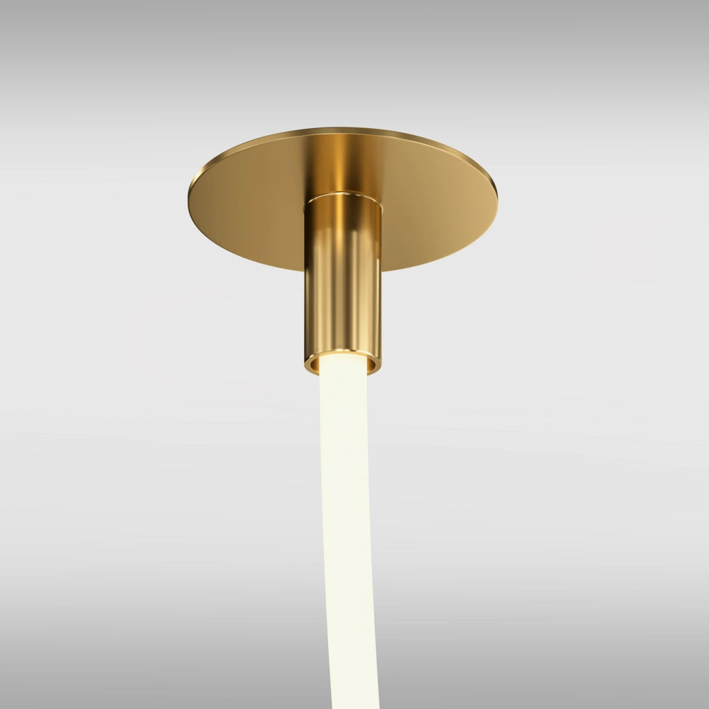 Maytoni Lampadario moderno Tau 1 luce LED integrato oro alluminio