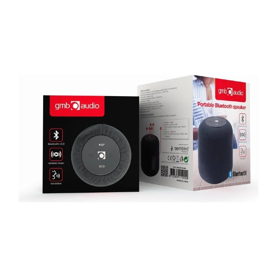 Altoparlante portatile mono Gembird SPK-BT-15-BK, nero, 5 W