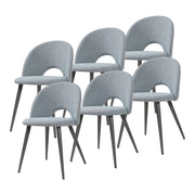 Set Karijoki di 6 Sedie Imbottite da Sala Pranzo Rivestimento in Tessuto - Grigio [en.casa]