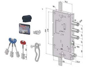 SERRATURA TRIPLICE APPLICARE PORTE BLINDATE D.M.+C.EUR.REV. INT.37 244  (2441DCR0337S56)    SECUREMME