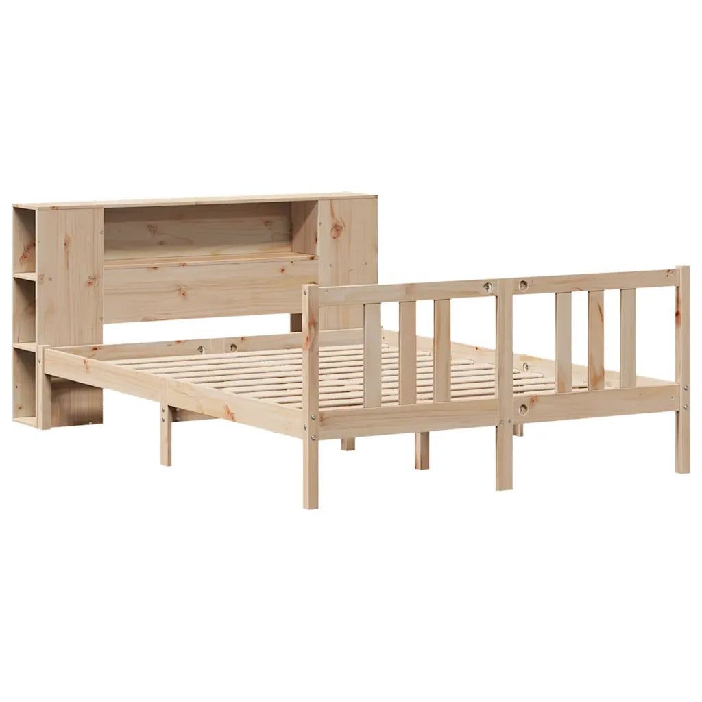 Letto Libreria senza Materasso 135x190 cm in Legno di Pino 3322275