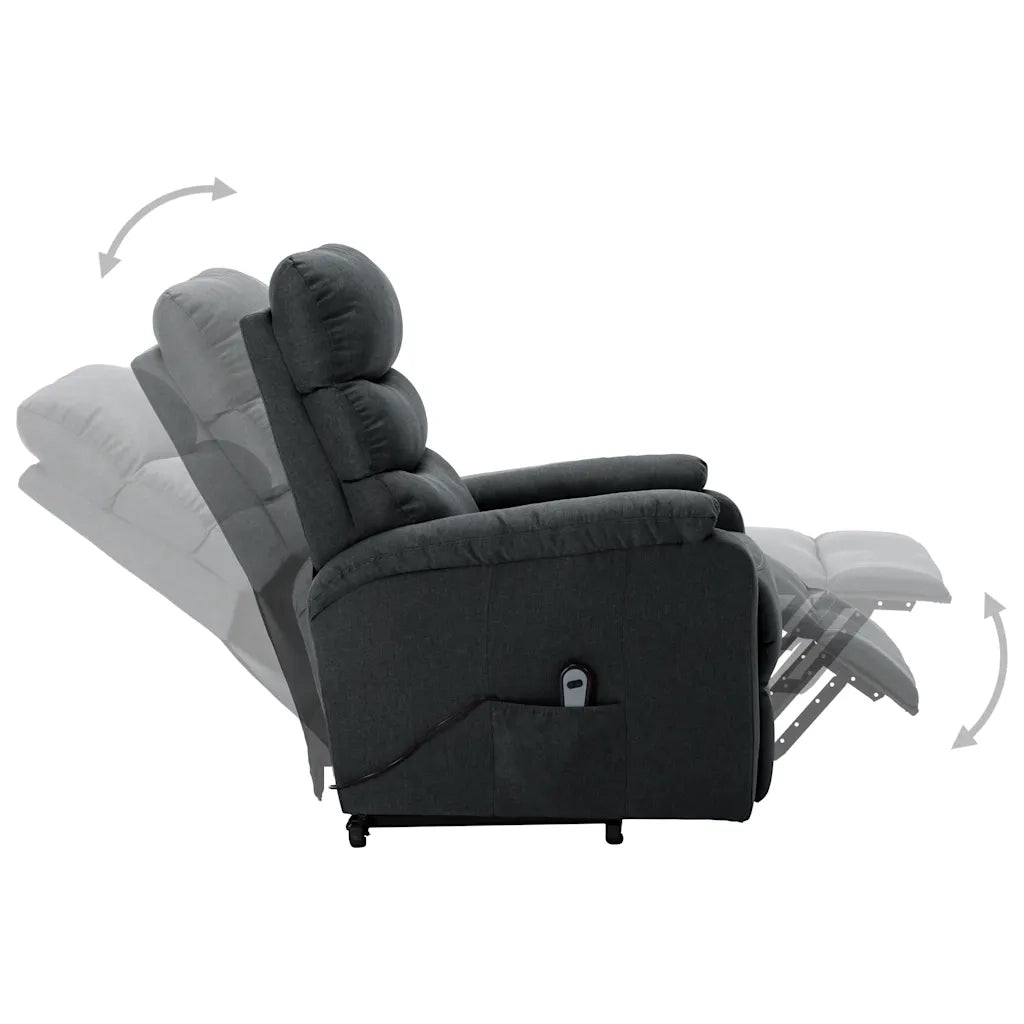 Poltrona Alzapersona Reclinabile Grigio Scuro in Tessuto cod mxl 78004