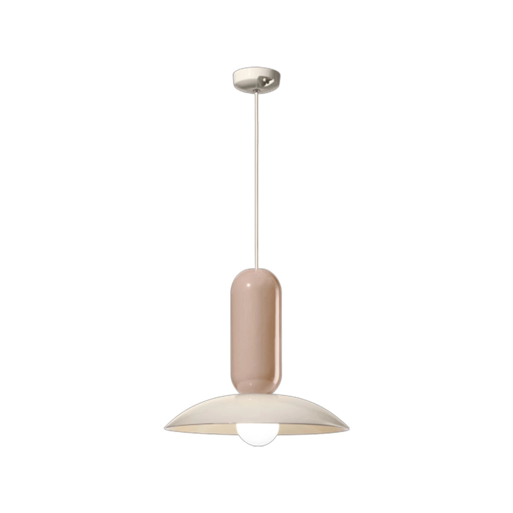 Lampadario Vintage Decò Pau Ceramica Crema E Grigio Sabbia 1 Luce E27