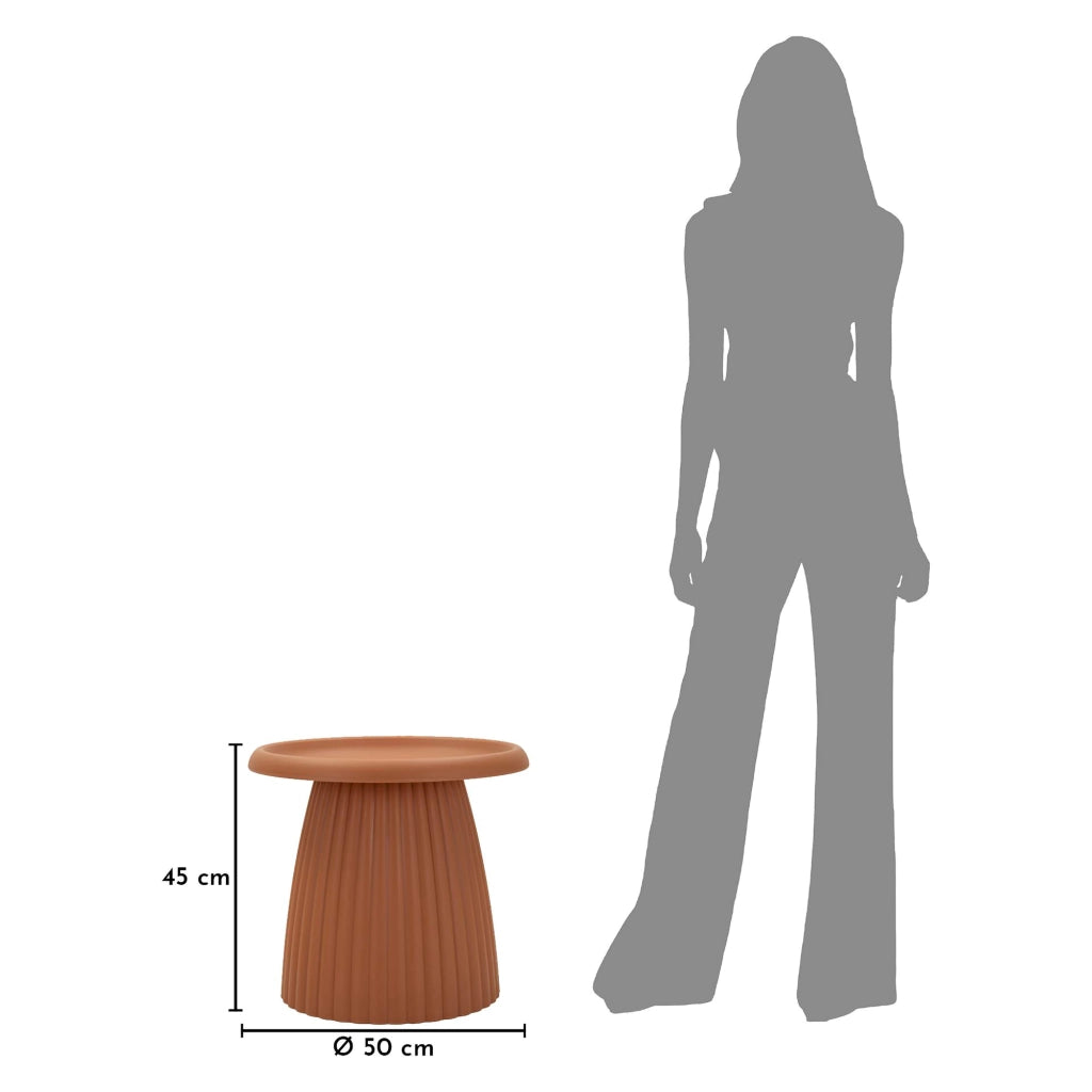 Kampot, Tavolino da Salotto Adatto per Indoor/outdoor, 52x45x52h cm Rosso